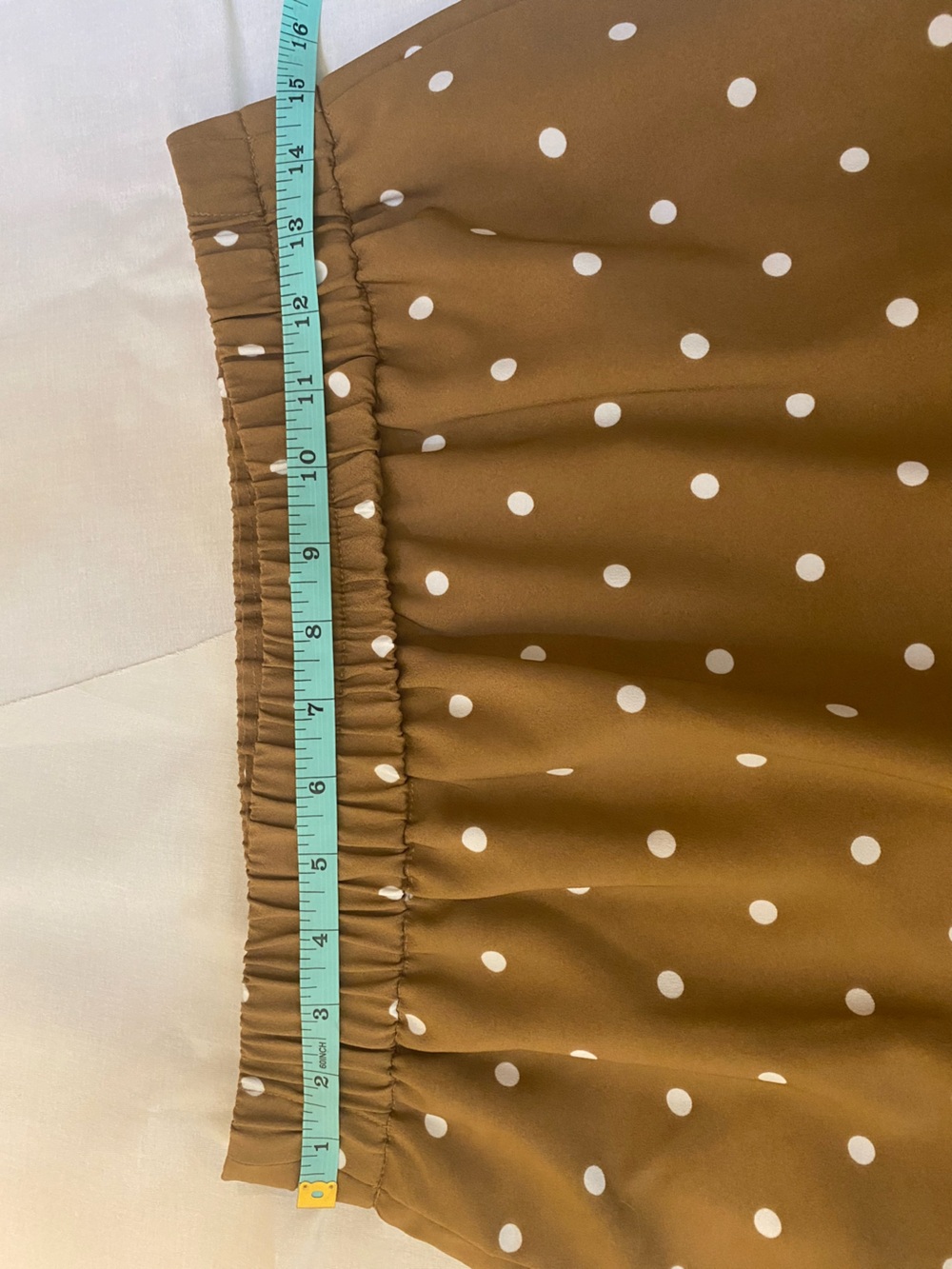 J. Crew Camel Midi Skirt with White Polka Dots - Picture 5 of 7